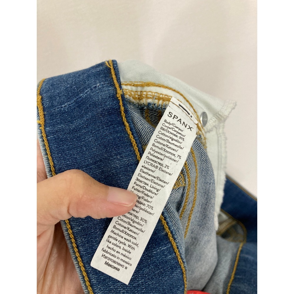 SPANX Seamed Front Wide Leg Jeans Size XL Vintage Indigo Pull-on Comfy - Picture 5 of 11